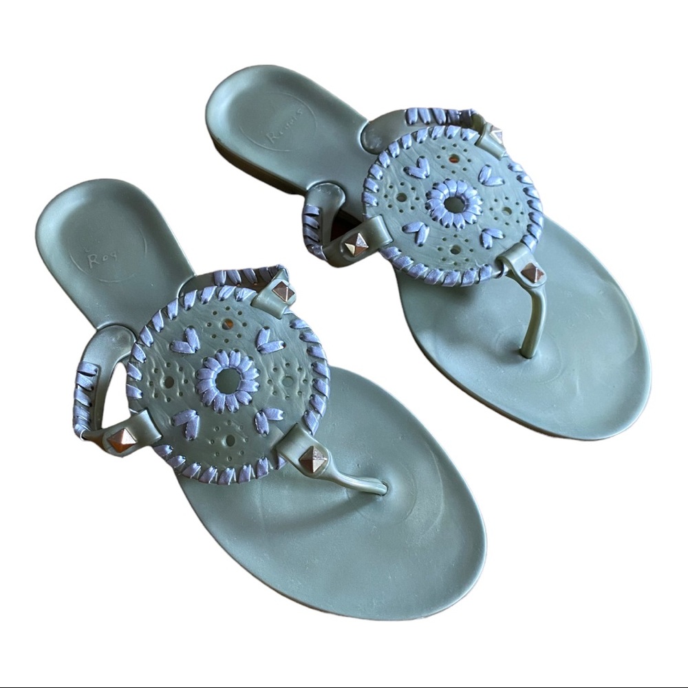 Jack Rogers Georgica Jelly Flip Flop Sandals SZ 7 in Green